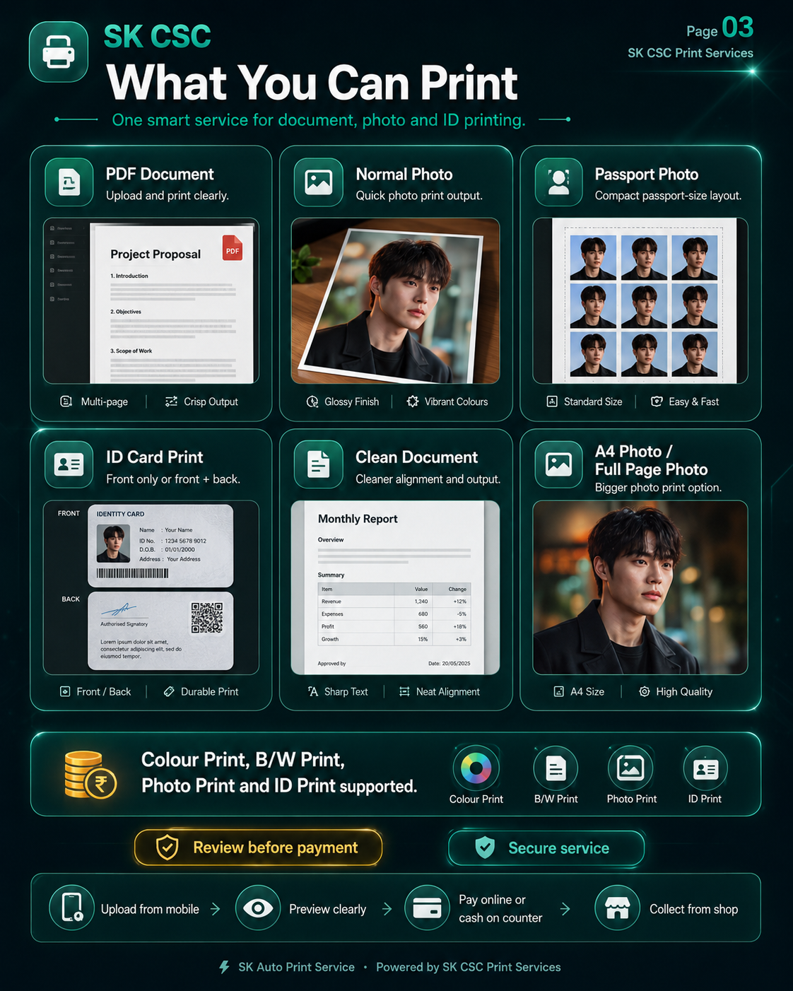 Documents, Photos and ID Printing catalog page
